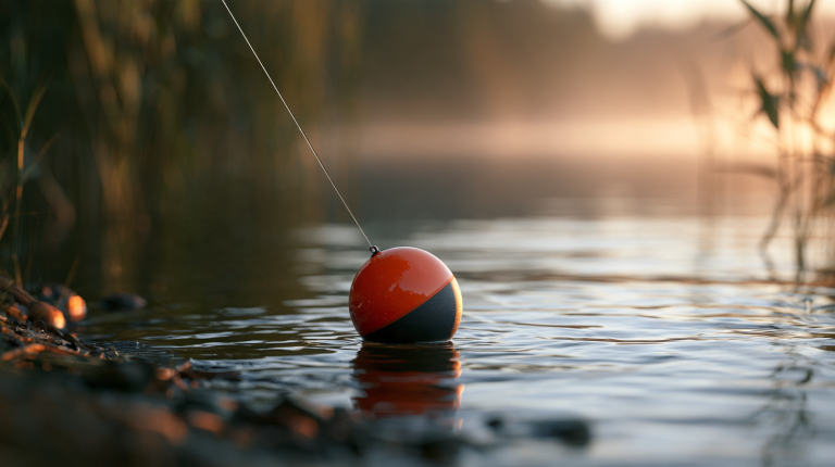 Best castable fish finder floating on a freshwater lake near the shore