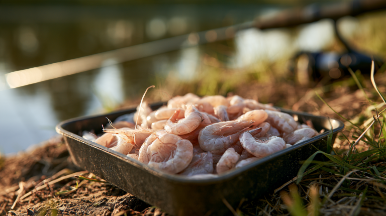 Catfishing with shrimp using raw shrimp as freshwater catfish bait