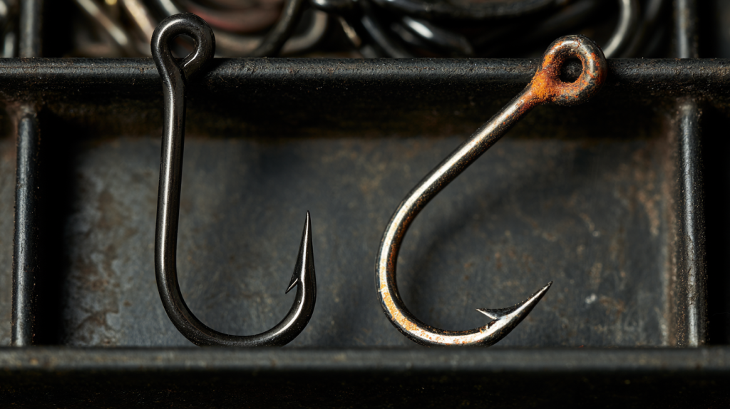 Do fish hooks dissolve - rusty fishing hooks showing corrosion