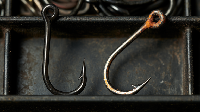 Do fish hooks dissolve - rusty fishing hooks showing corrosion