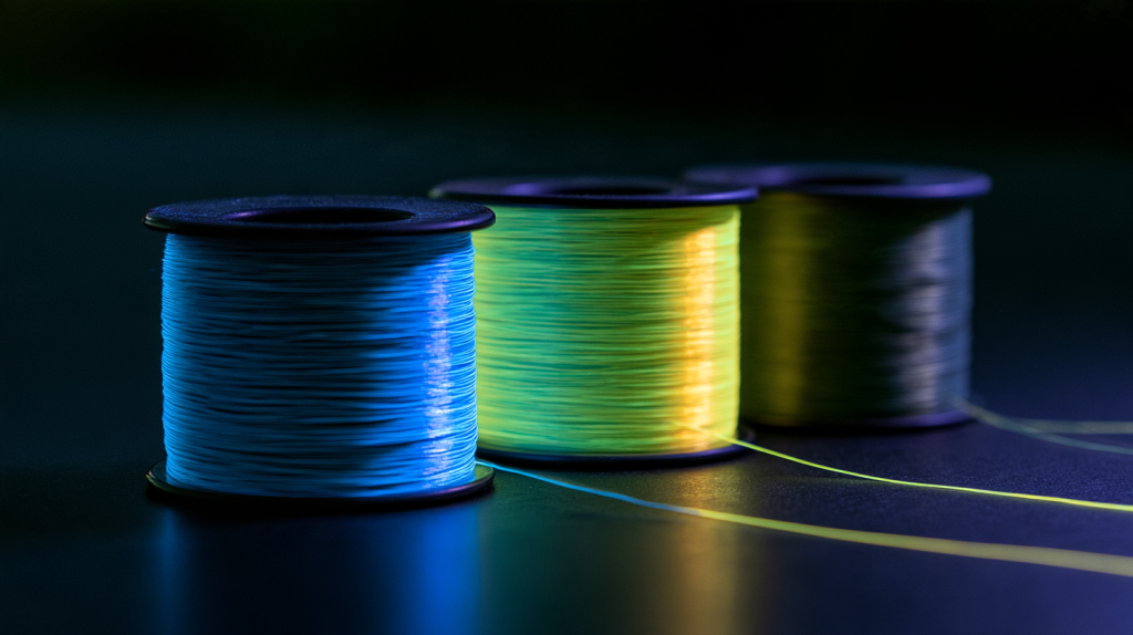 testing fluorescent fishing line under a black light