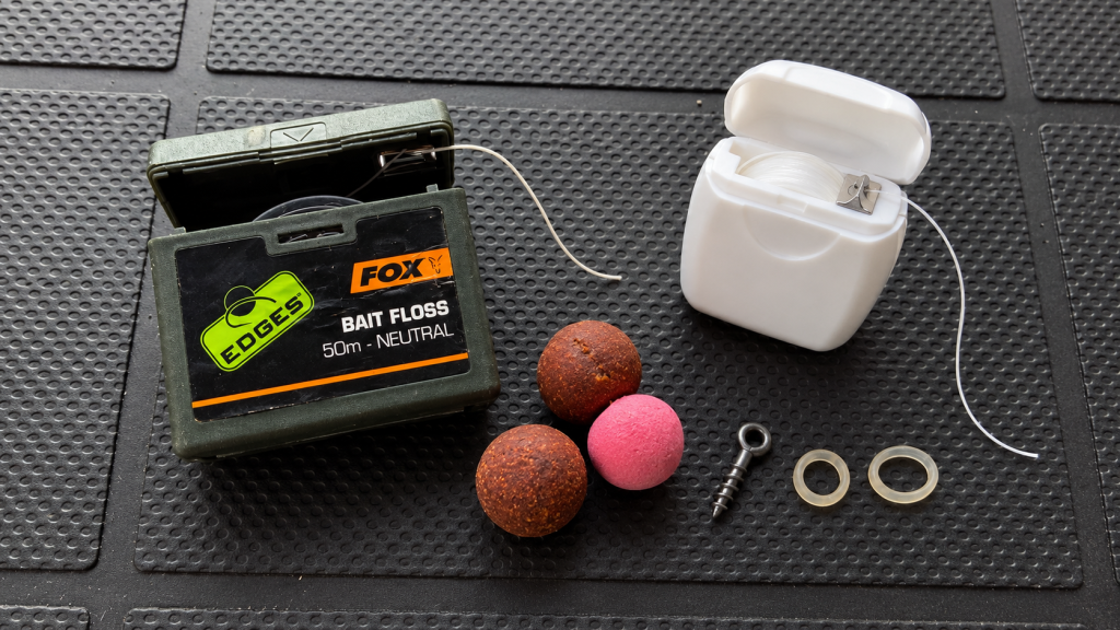 Bait floss alternative comparison showing fishing bait floss and regular dental floss